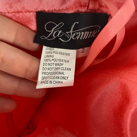 La Femme Ombré Strapless Prom Dress - Picture 7 of 11